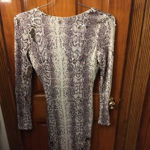 Xxs open back sequin purple snake design